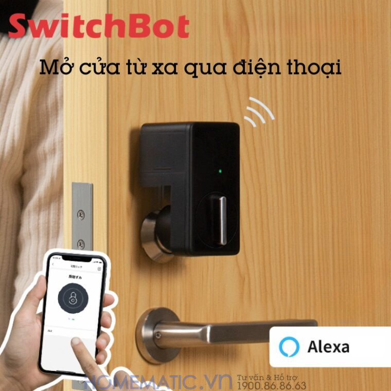 Khóa Vân Tay Cửa Gỗ Thông Minh Switchbot Lock Sb-l Mở khóa từ xa qua điện thoại