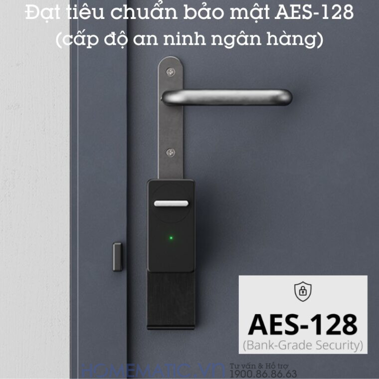 Khóa Vân Tay Cửa Gỗ Thông Minh Switchbot Lock đạt tiêu chuẩn bảo mật AES-128 cáp độ an ninh ngân hàng