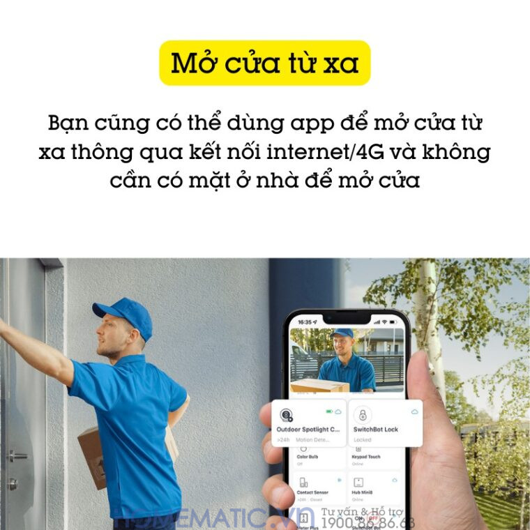 Khóa Vân Tay Cửa Gỗ Thông Minh Switchbot Lock Sb-l Mở cửa từ xa