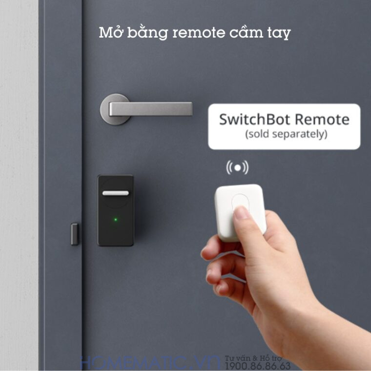 Khóa Vân Tay Cửa Gỗ Thông Minh Switchbot Lock Sb-l Mở bằng remote cầm tay