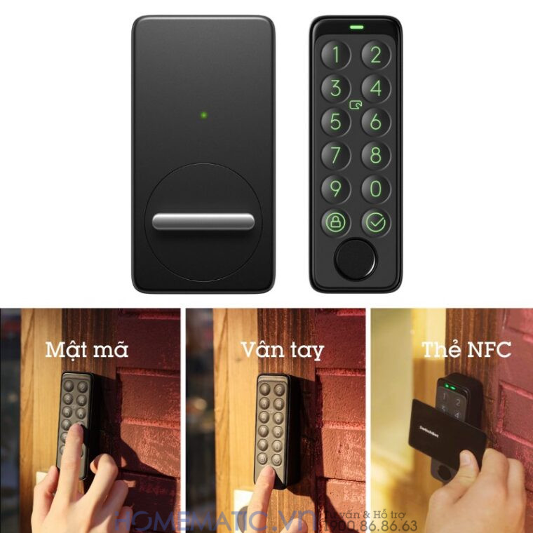 Khóa Vân Tay Cửa Gỗ Thông Minh Switchbot Lock Sb-l hỗ trợ mật mã, vân tay, thẻ từ