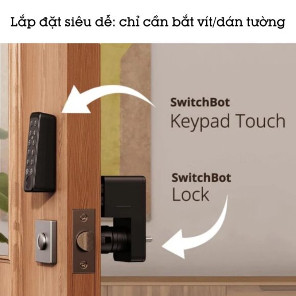 Khóa Vân Tay Cửa Gỗ Thông Minh Switchbot Lock Sb-l Mở Chốt Cửa Không Cần Khoan đục