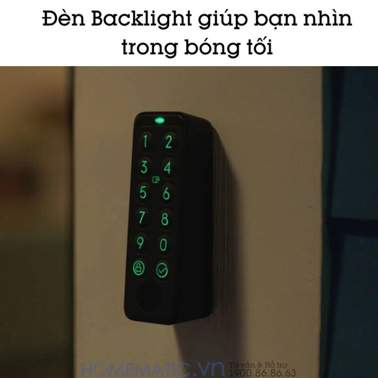 Switchbot Keypad Touch có đèn backlight khi trời tối