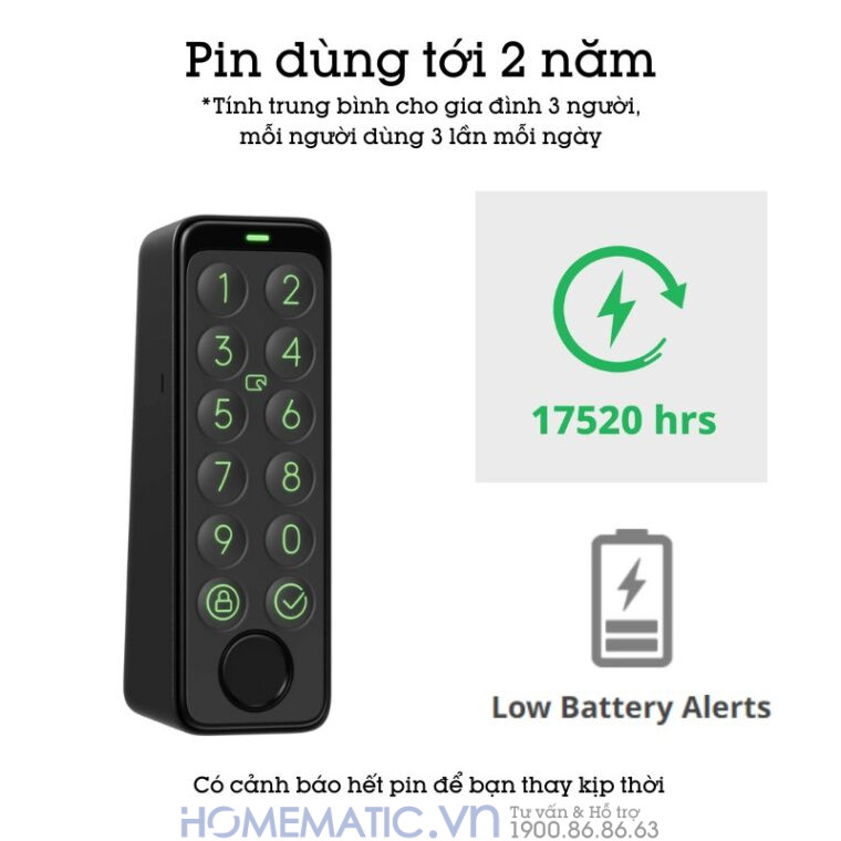 Switchbot Keypad Touch có pin dùng tới 2 năm