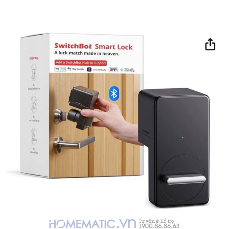 Khóa Vân Tay Cửa Gỗ Thông Minh Switchbot Lock Sb-l Mở Chốt Cửa Không Cần Khoan đục