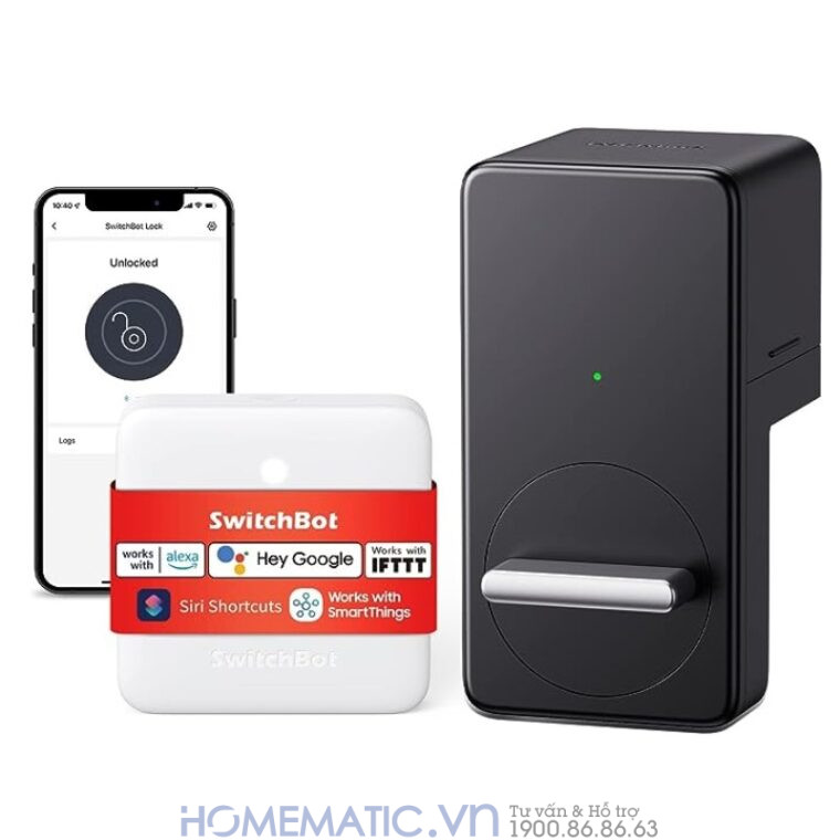 Khóa Vân Tay Cửa Gỗ Thông Minh Switchbot Lock Sb-l + Hub Mini