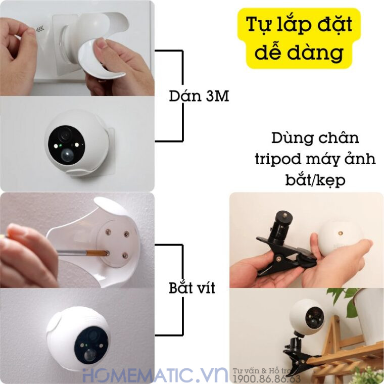 Camera Wifi Ngoài Trời Có đèn Chống Trộm Switchbot Outdoor Spotlight Cam Sb-osc lắp đặt dễ dàng qua 3 cách