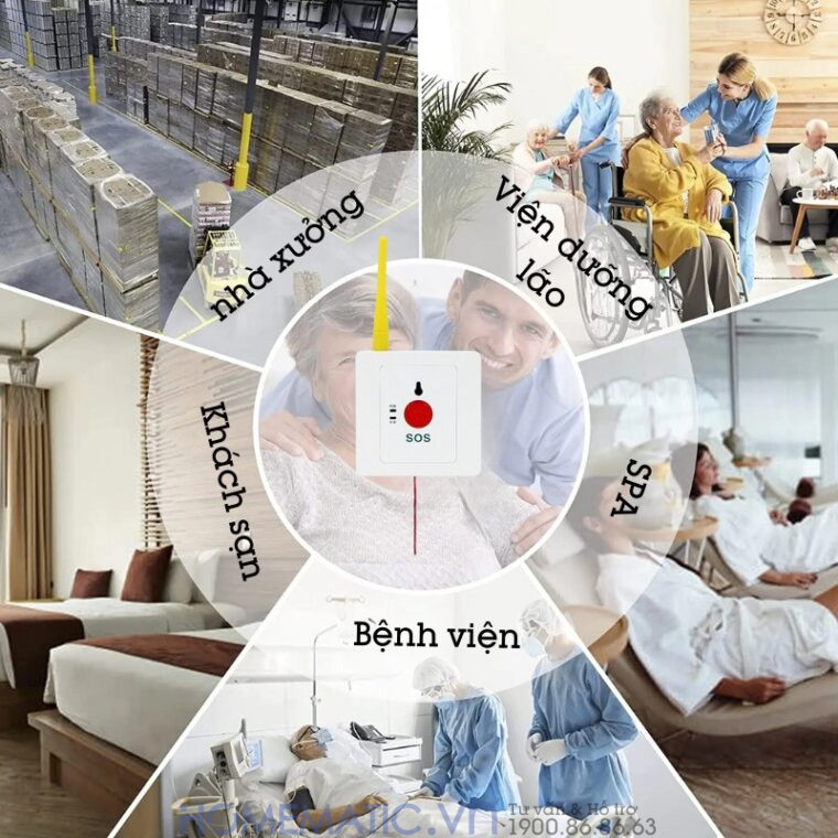 Chuông Báo Cho Người Già Nút Bấm Dây Giật Khẩn Cấp Nhà Vệ Sinh Lepu-2000a