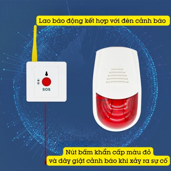 Chuông Báo Cho Người Già Nút Bấm Dây Giật Khẩn Cấp Nhà Vệ Sinh Lepu-2000a