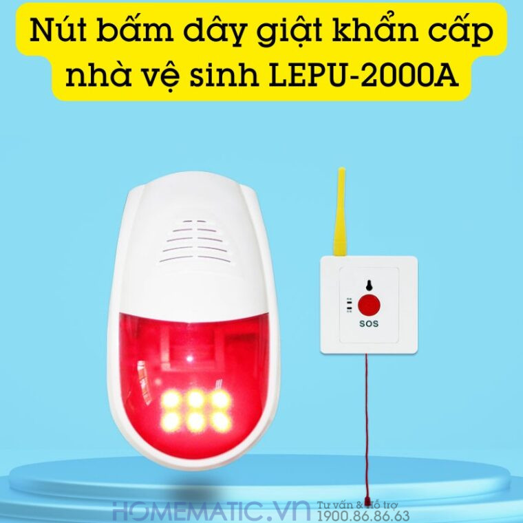 Chuông Báo Cho Người Già Nút Bấm Dây Giật Khẩn Cấp Nhà Vệ Sinh Lepu-2000a