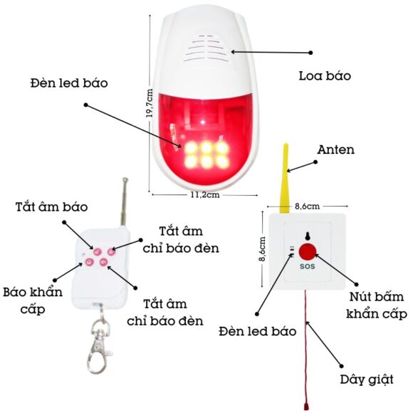 Chuông Báo Cho Người Già Nút Bấm Dây Giật Khẩn Cấp Nhà Vệ Sinh Lepu-2000a