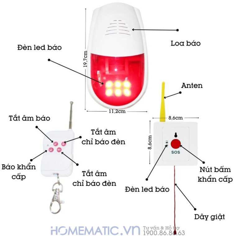 Chuông Báo Cho Người Già Nút Bấm Dây Giật Khẩn Cấp Nhà Vệ Sinh Lepu-2000a