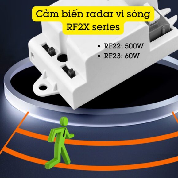 Công Tắc Cảm Biến Chuyển động Radar Vi Sóng Mini Rf2x