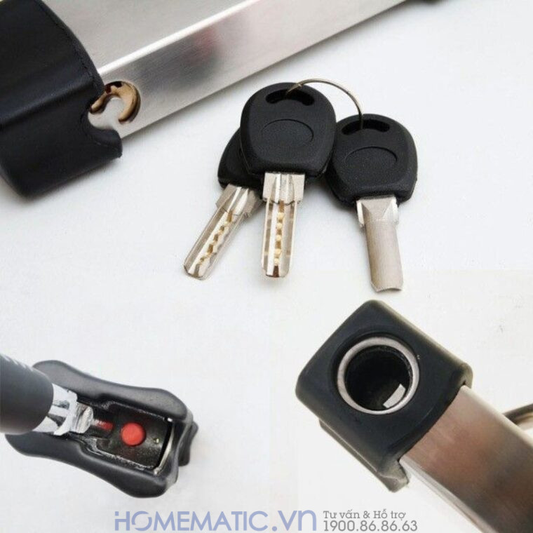 Khóa Bánh Xe Máy Chống Trộm Chống Cắt Có Còi Hú Lk605