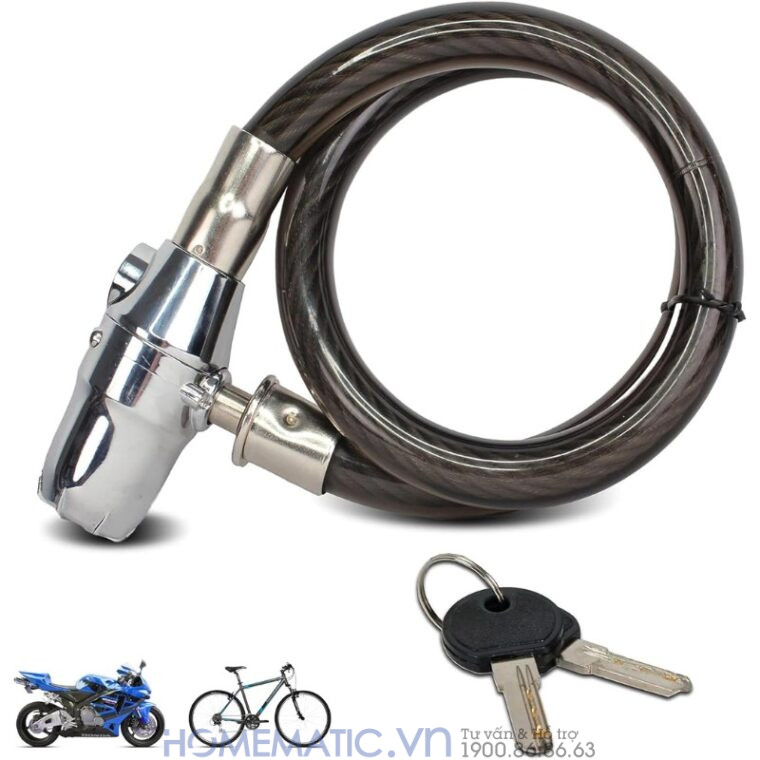Khóa Dây Xe Máy Xe đạp Dây Cáp Khóa Chống Trộm Có Còi Hú Lk215