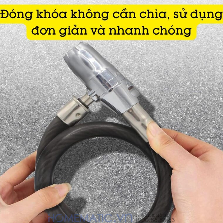 Khóa Dây Xe Máy Xe đạp Dây Cáp Khóa Chống Trộm Có Còi Hú Lk215