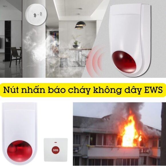 Nút Nhấn Báo Cháy Chuông Không Dây Ews