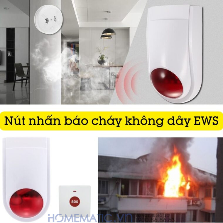 Nút Nhấn Báo Cháy Chuông Không Dây Ews