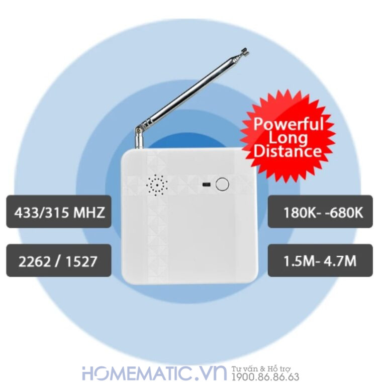 Repeater Kích Sóng Chuyển Tiếp Sóng Rf 433mhz Exsmith Es8433 Hỗ Trợ Cảm Biến, Báo Cháy Không Dây