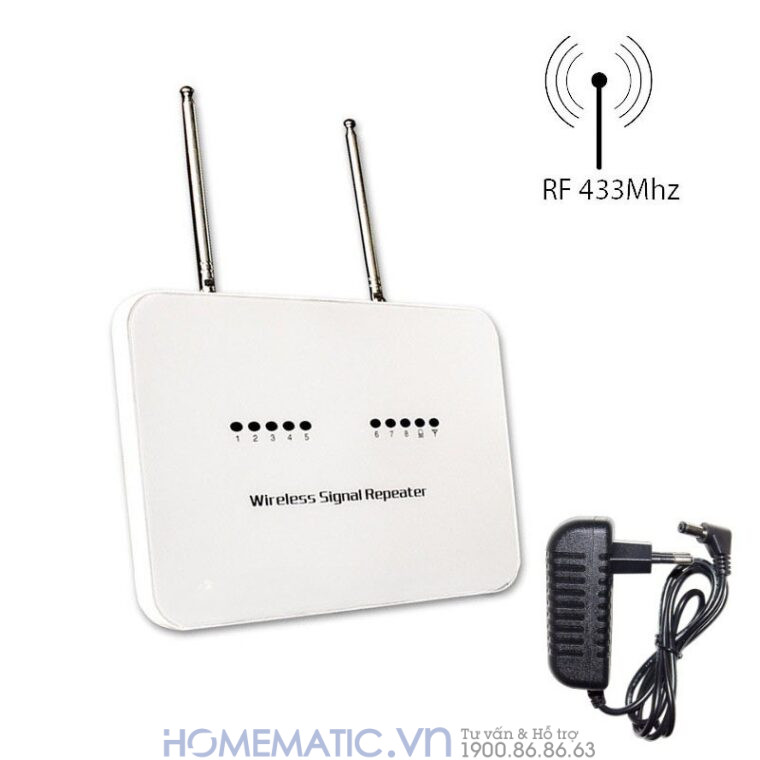 Repeater Kích Sóng Chuyển Tiếp Sóng Rf 433mhz Exsmith Es8433 Hỗ Trợ Cảm Biến, Báo Cháy Không Dây