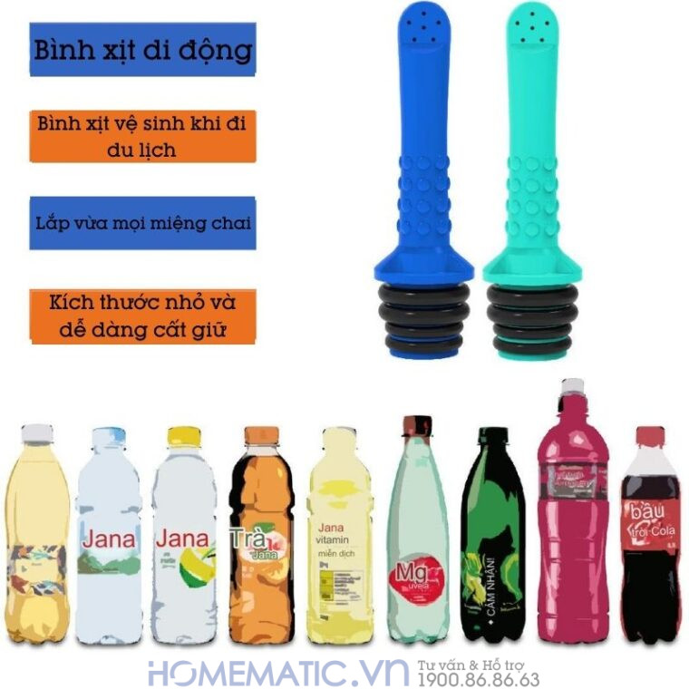 Vòi Xịt Di động đầu Cắm Gắn Bình Vệ Sinh Cá Nhân Pb100 (set 3 Cái)