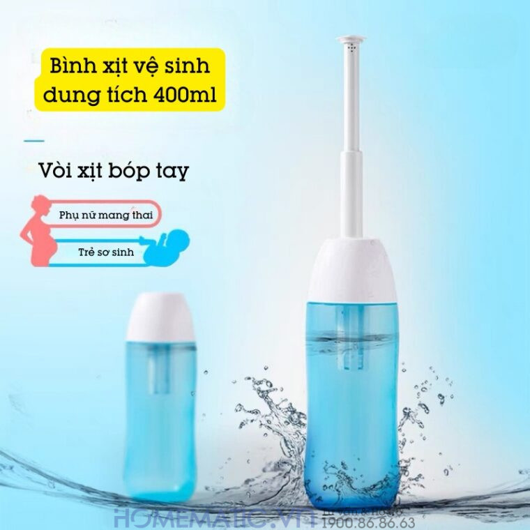 Vòi Xịt Vệ Sinh Cầm Tay Kèm Bình Chứa Dung Tích 400ml Pb400
