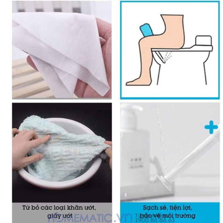 Vòi Xịt Vệ Sinh Cầm Tay Kèm Bình Chứa Dung Tích 400ml Pb400