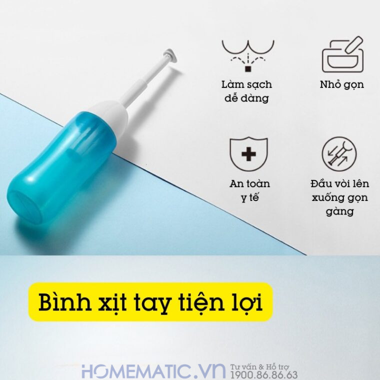 Vòi Xịt Vệ Sinh Cầm Tay Kèm Bình Chứa Dung Tích 400ml Pb400