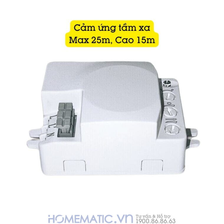 Cảm Biến Radar Tầm Xa Bật Tắt đèn Tự động Hfs tầm xa 25m, cao 15m