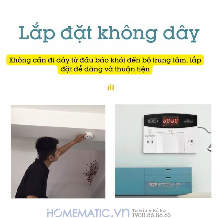 Hệ Thống Báo Cháy Không Dây Gia đình Báo Về điện Thoại Es1720f lắp đặt không dây Hệ Thống Báo Cháy Không Dây Gia đình Báo Về điện Thoại Es1720f lắp đặt không dây