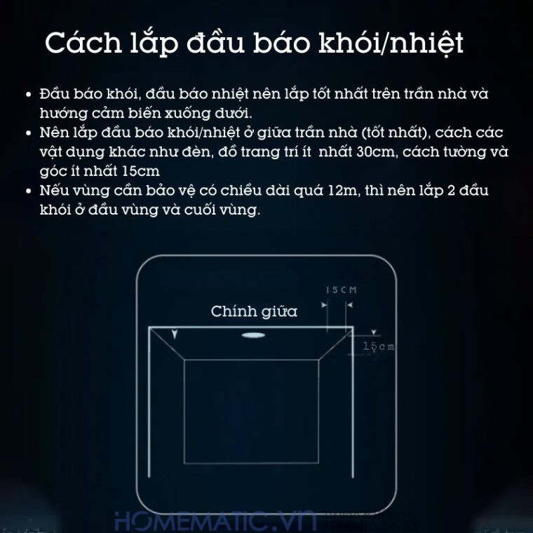 Cách lắp đầu báo khói, báo nhiệt