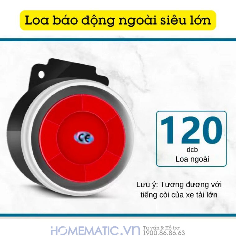 Hệ Thống Báo Cháy Không Dây Gia đình Báo Về điện Thoại Es1720f loa báo động ngoài siêu lớn
