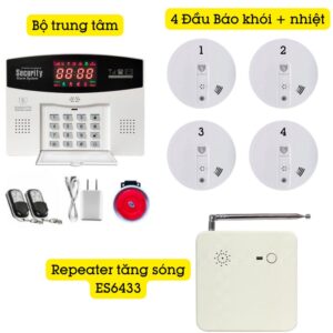 Hệ Thống Báo Cháy Không Dây Gia đình Báo Về điện Thoại Es1720fh (đầu Báo Khói + Nhiệt)