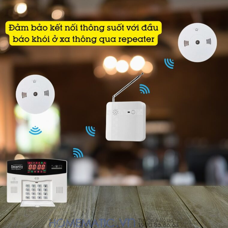 Đảm bảo kết nối thông suốt với đầu báo khói nhiệt từ xa thông qua repeater Đảm bảo kết nối thông suốt với đầu báo khói nhiệt từ xa thông qua repeater