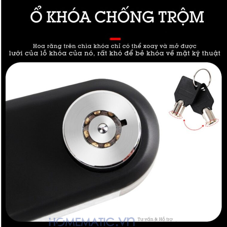 Khóa Chống Trộm Xe Máy Có Còi Hú Adl268 khó làm giả chìa khóa Khóa Chống Trộm Xe Máy Có Còi Hú Adl268 khó làm giả chìa khóa