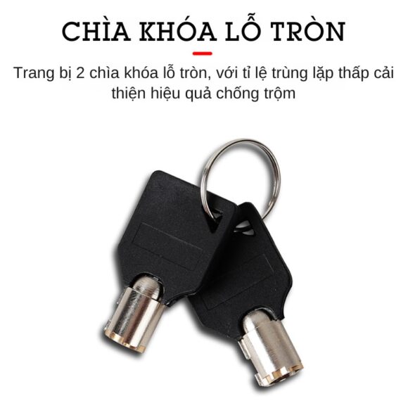 Khóa Chống Trộm Có Còi Hú Adl268 có chìa khóa lỗ tròn không trùng lặp