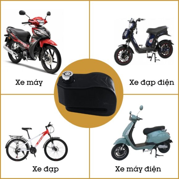 Khóa Chống Trộm Xe Máy Có Còi Hú Adl268 hỗ trợ khóa phanh đĩa xe máy, xe đạp điện, xe đạp, xe máy điện