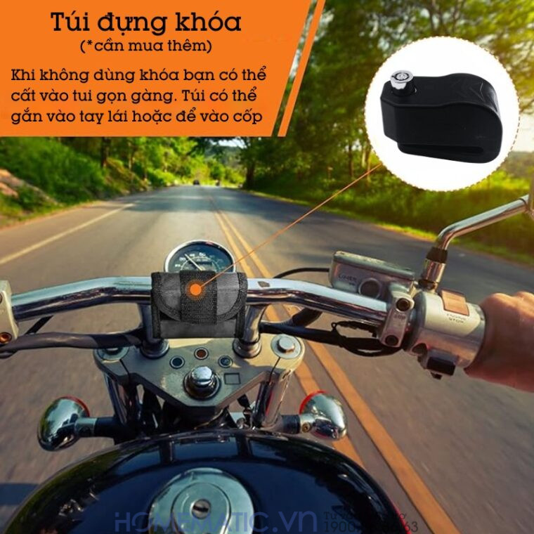 Khóa Chống Trộm Xe Máy Có Còi Hú Adl268 có thể dựng trong túi đựng khóa gọn gàng Khóa Chống Trộm Xe Máy Có Còi Hú Adl268 có thể dựng trong túi đựng khóa gọn gàng