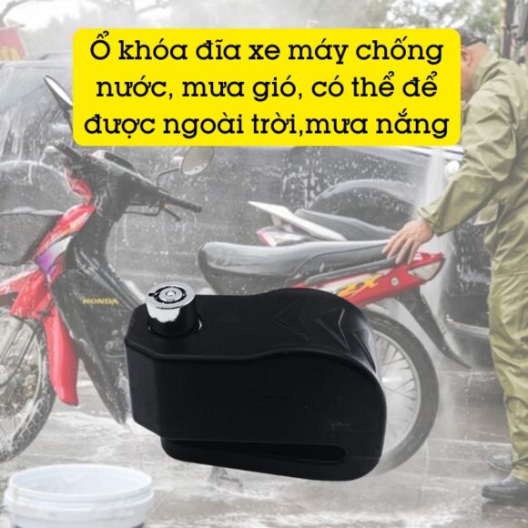 Khóa Chống Trộm Xe Máy Có Còi Hú Adl268 có thể chống nước, mưa gió, có thể để được ngoài trời, mưa nắng