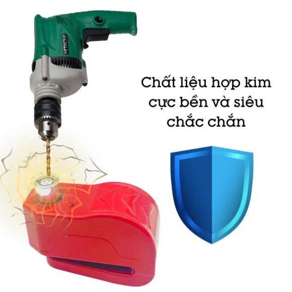 Khóa Chống Trộm Xe Máy Có Còi Hú Adl268 chất liệu hợp kim cực bền và siêu chắc chắn