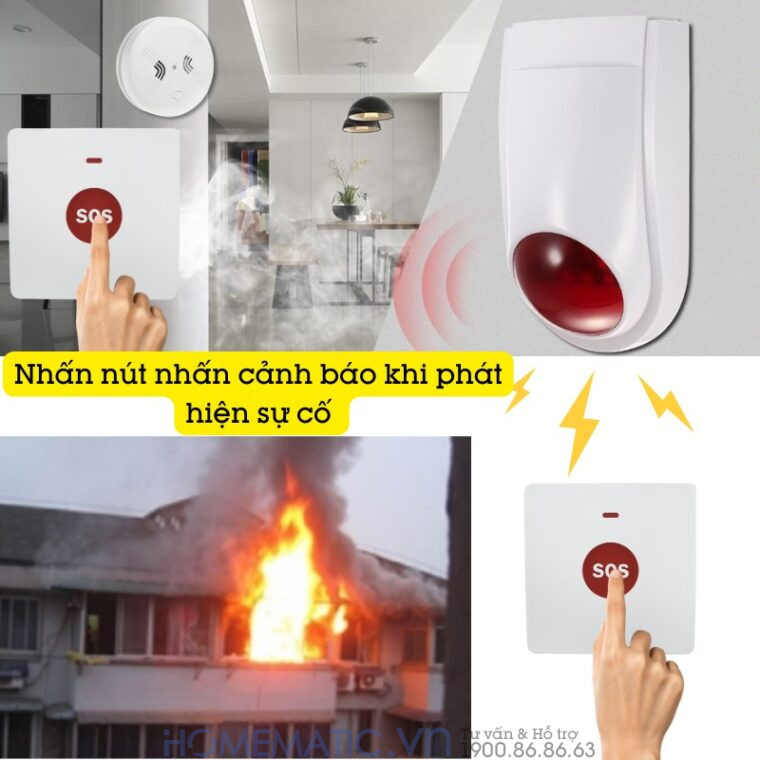 Nút Nhấn Báo Cháy Chuông Không Dây Ews