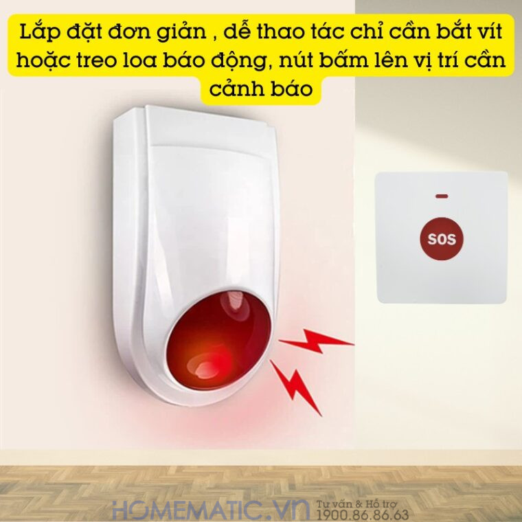 Nút Nhấn Báo Cháy Chuông Không Dây Ews