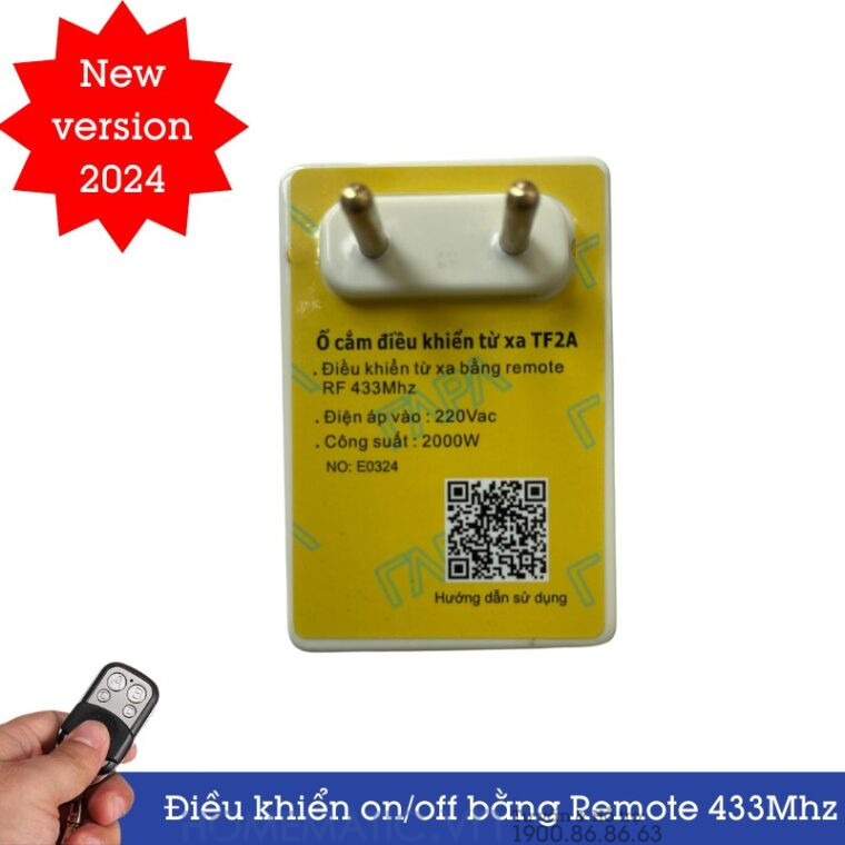 Ổ Cắm điều Khiển Từ Xa Bằng Remote Rf Tpe Tf2av2
