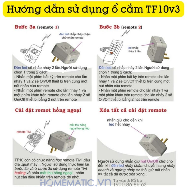 Ổ Cắm điều Khiển Từ Xa Bằng Remote Tpe Tf10v3 Ổ Cắm điều Khiển Từ Xa Bằng Remote Tpe Tf10v3