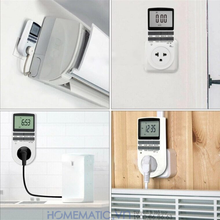 Ổ Cắm Hẹn Giờ điện Tử Homematic Màn Hình Lớn Teg3600