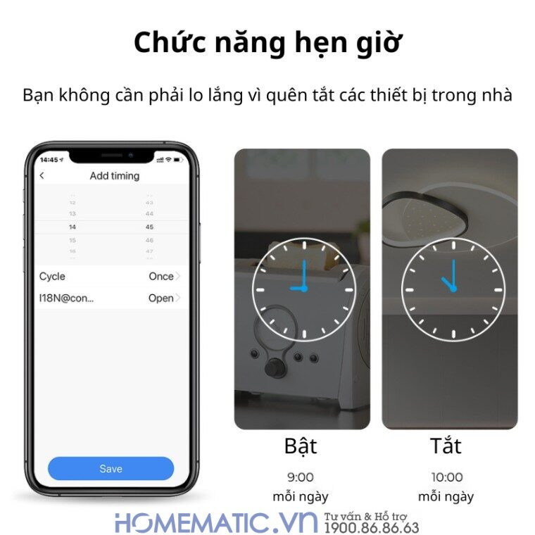 Ổ Cắm Hẹn Giờ thông minh điều khiển từ xa bằng app trên smartphone Ổ Cắm Hẹn Giờ thông minh điều khiển từ xa bằng app trên smartphone