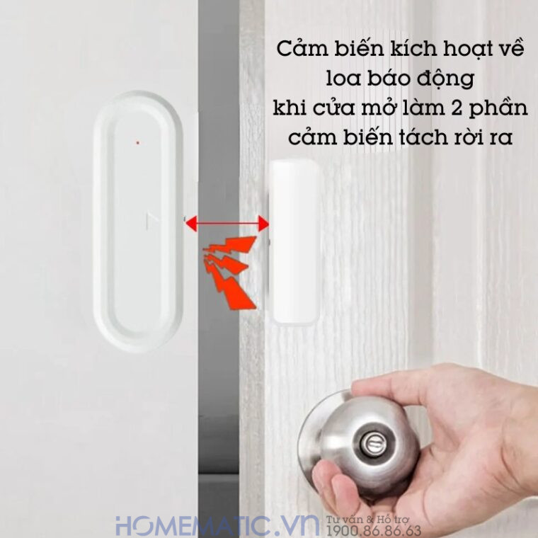 Cảm biến mở cửa hoạt động khi cửa mở làm 2 lần cảm biến tách rời