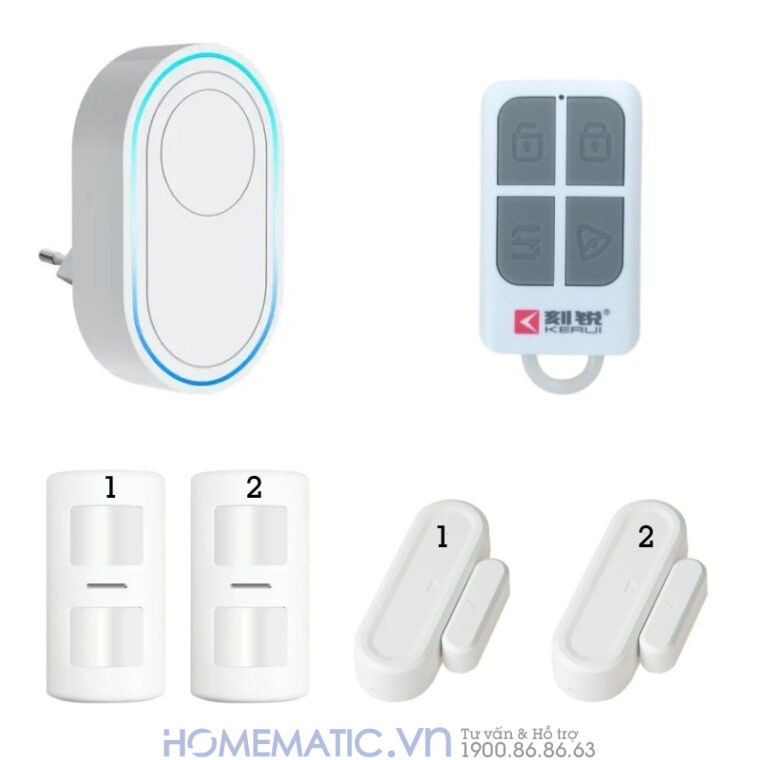 Thiết Bị Chống Trộm Gia đình Báo động Qua Wifi Tdb12f bộ 2 cảm biến chuyển động + 2 cảm biến cửa