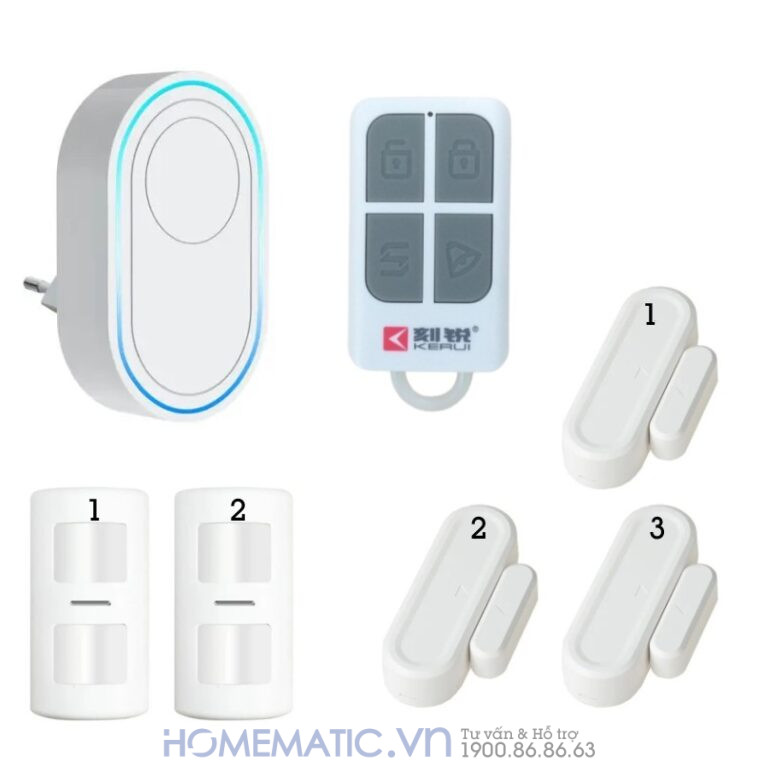 Thiết Bị Chống Trộm Gia đình Báo động Qua Wifi Tdb12f bộ 2 cảm biến chuyển động + 3 cảm biến cửa