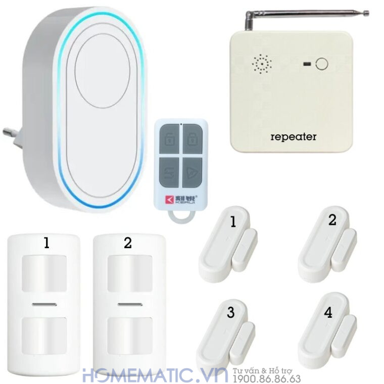 Thiết Bị Chống Trộm Gia đình Báo động Qua Wifi Tdb12f bộ 2 cảm biến chuyển động + 4 cảm biến cửa